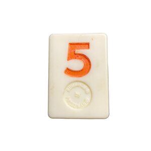 Pressman Rummikub Orange 5 Tile Original Replacement Game Piece Smooth Back u